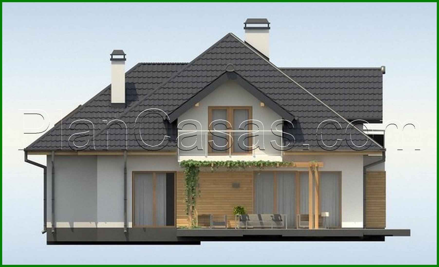 Galería de visualizaciones - Proyecto de casa con ventanas en fachada y garaje para dos coches