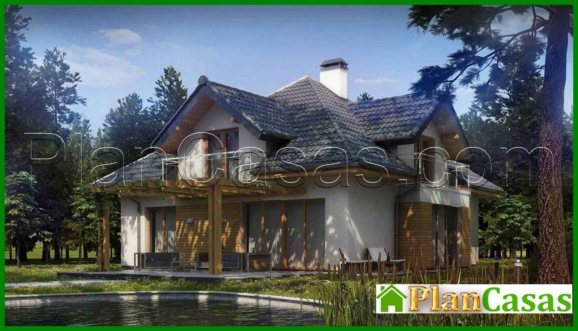 Proyecto de casa con ventanas en fachada y garaje para dos coches