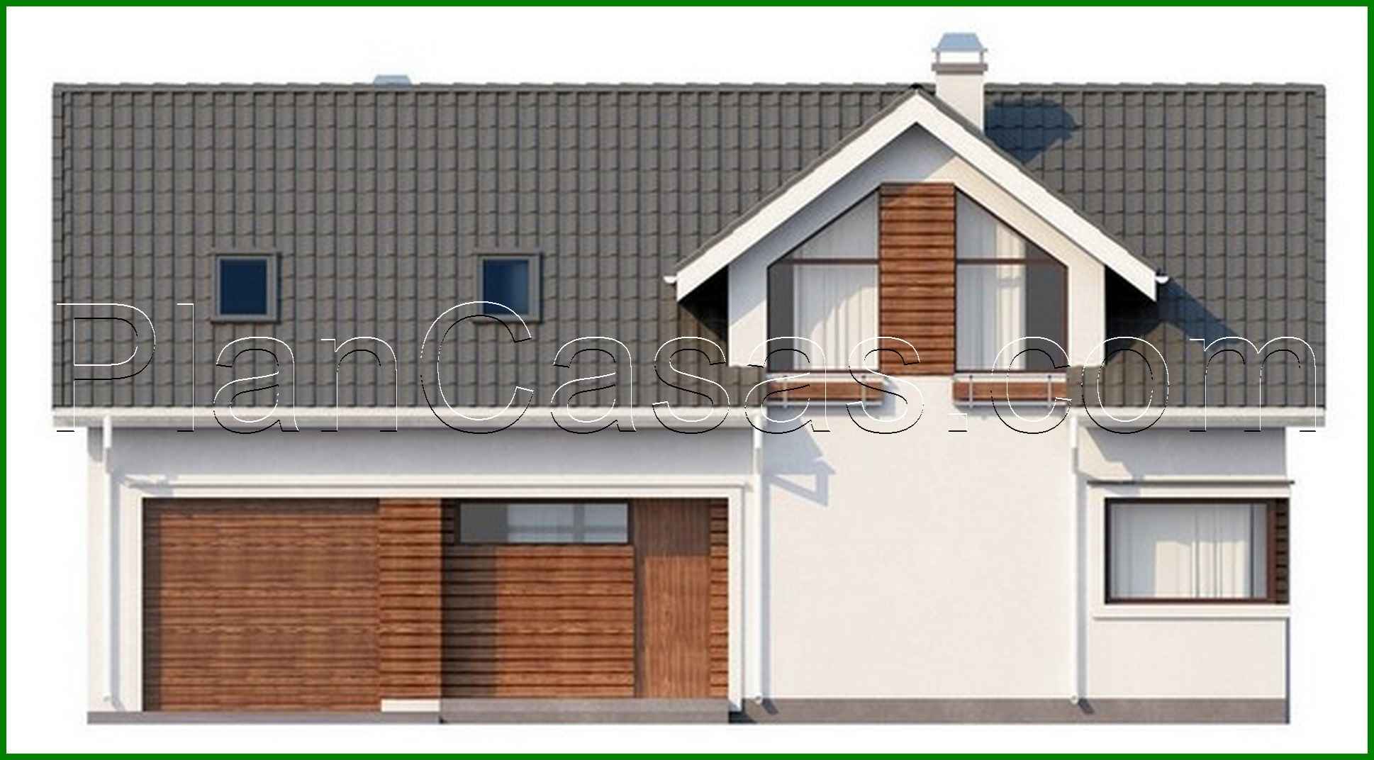 Galería de visualizaciones - Proyecto de casa de campo con garaje integrado y ático