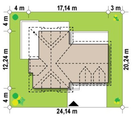 Visualization gallery - House project with interesting windows and a garage for two cars