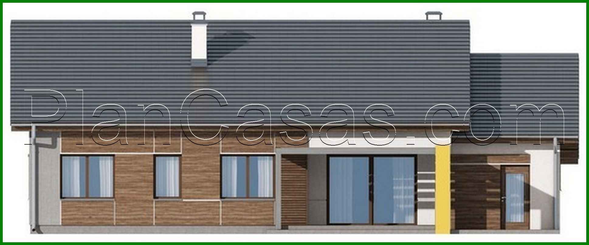 Galería de visualizaciones - Proyecto de casa de una planta de tres dormitorios con garaje