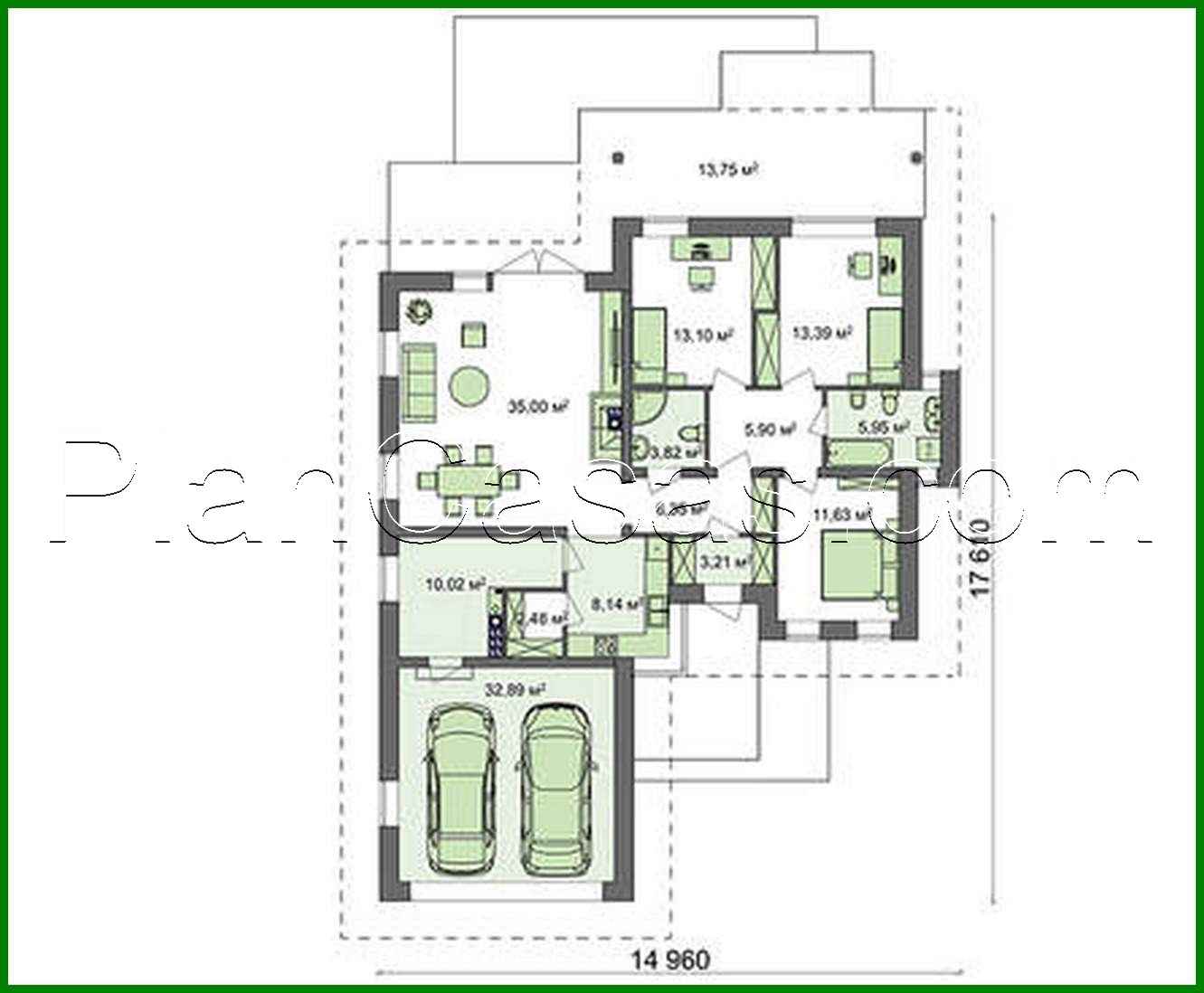 Galería de visualizaciones - Proyecto de una casa de una planta, elegante y práctica