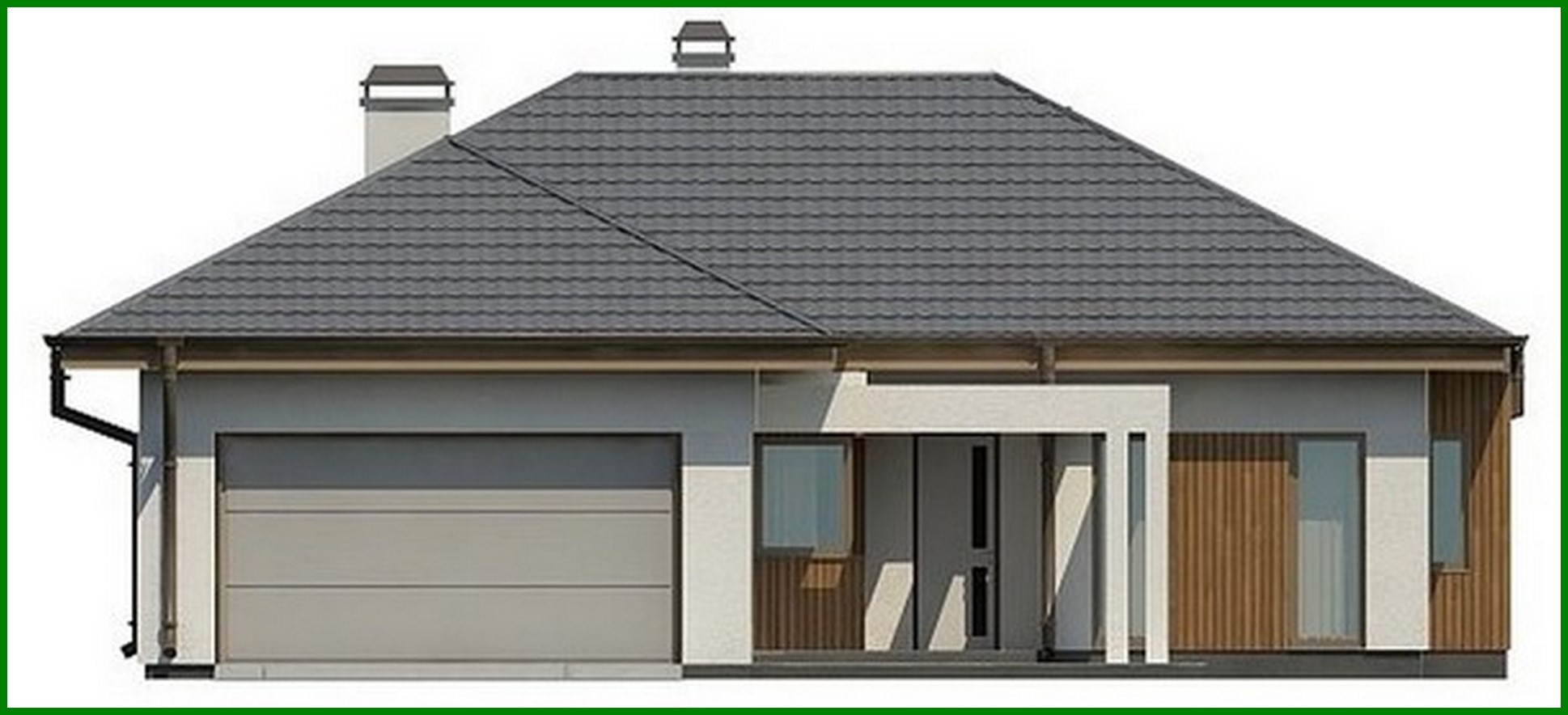 Galería de visualizaciones - Proyecto de una casa de una planta, elegante y práctica