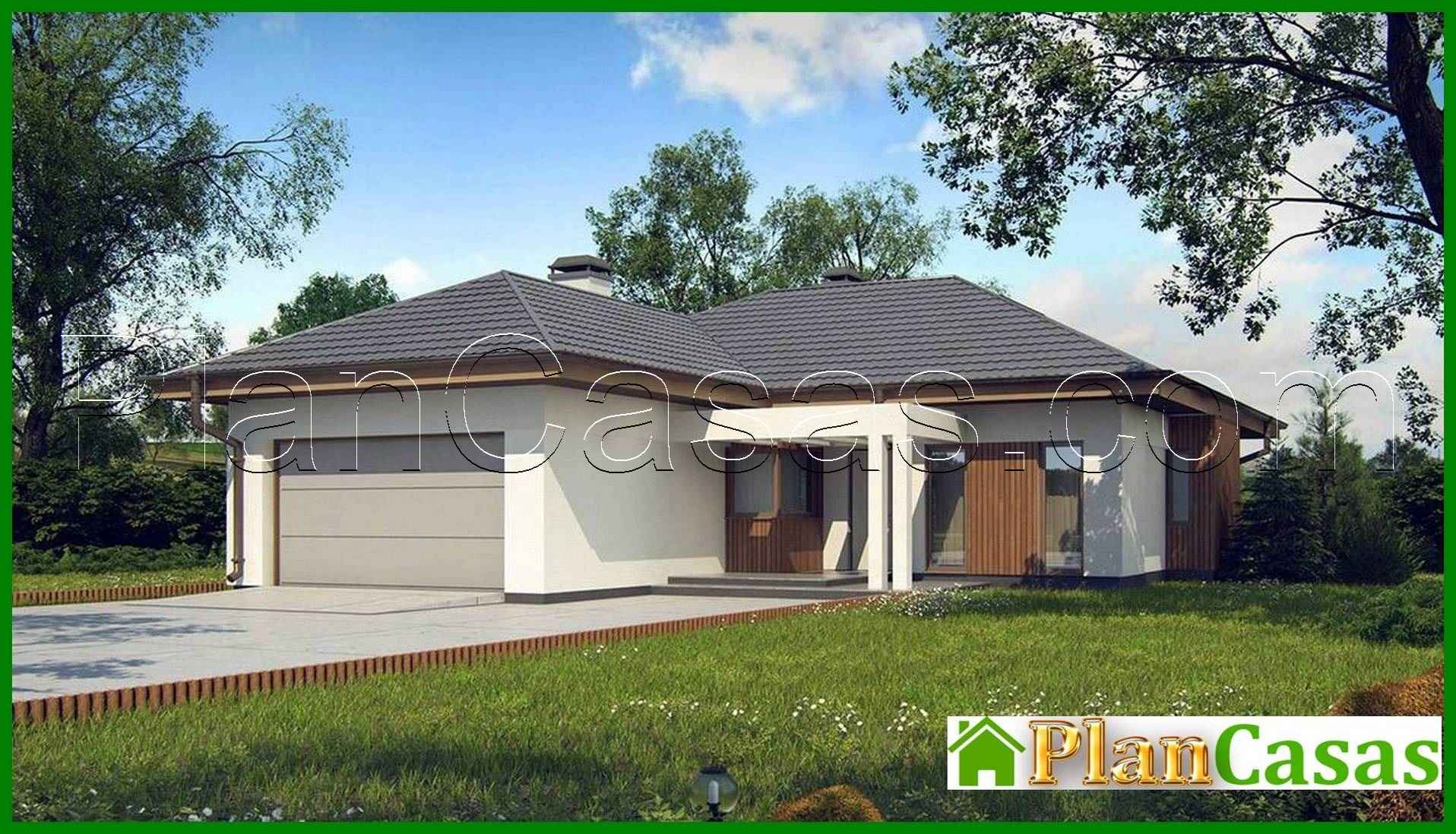 Galería de visualizaciones - Proyecto de una casa de una planta, elegante y práctica