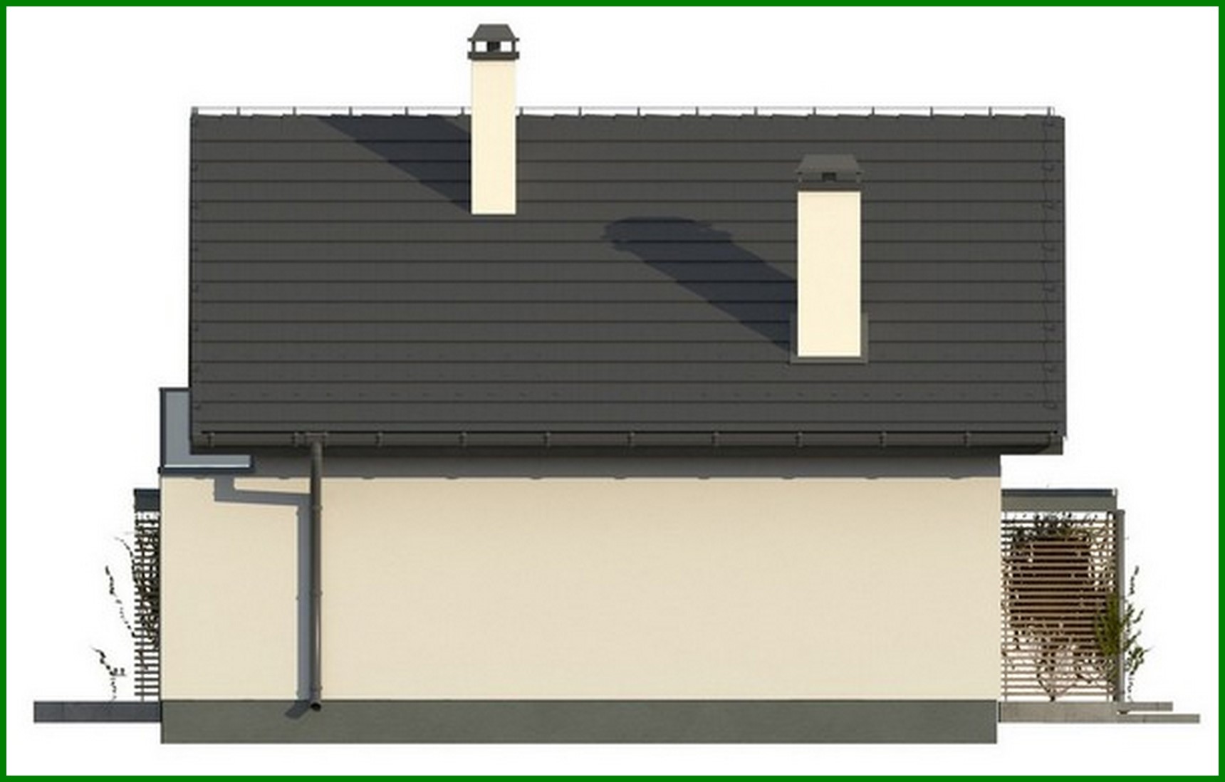 Galería de visualizaciones - Proyecto de una casa estrecha con ático en estilo tradicional