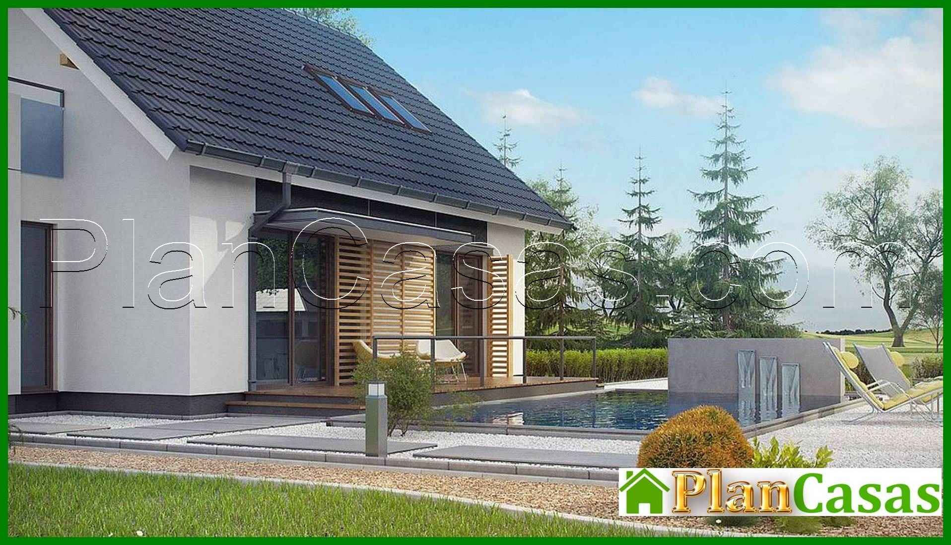 Galería de visualizaciones - Proyecto de una casa sencilla con techo a dos aguas