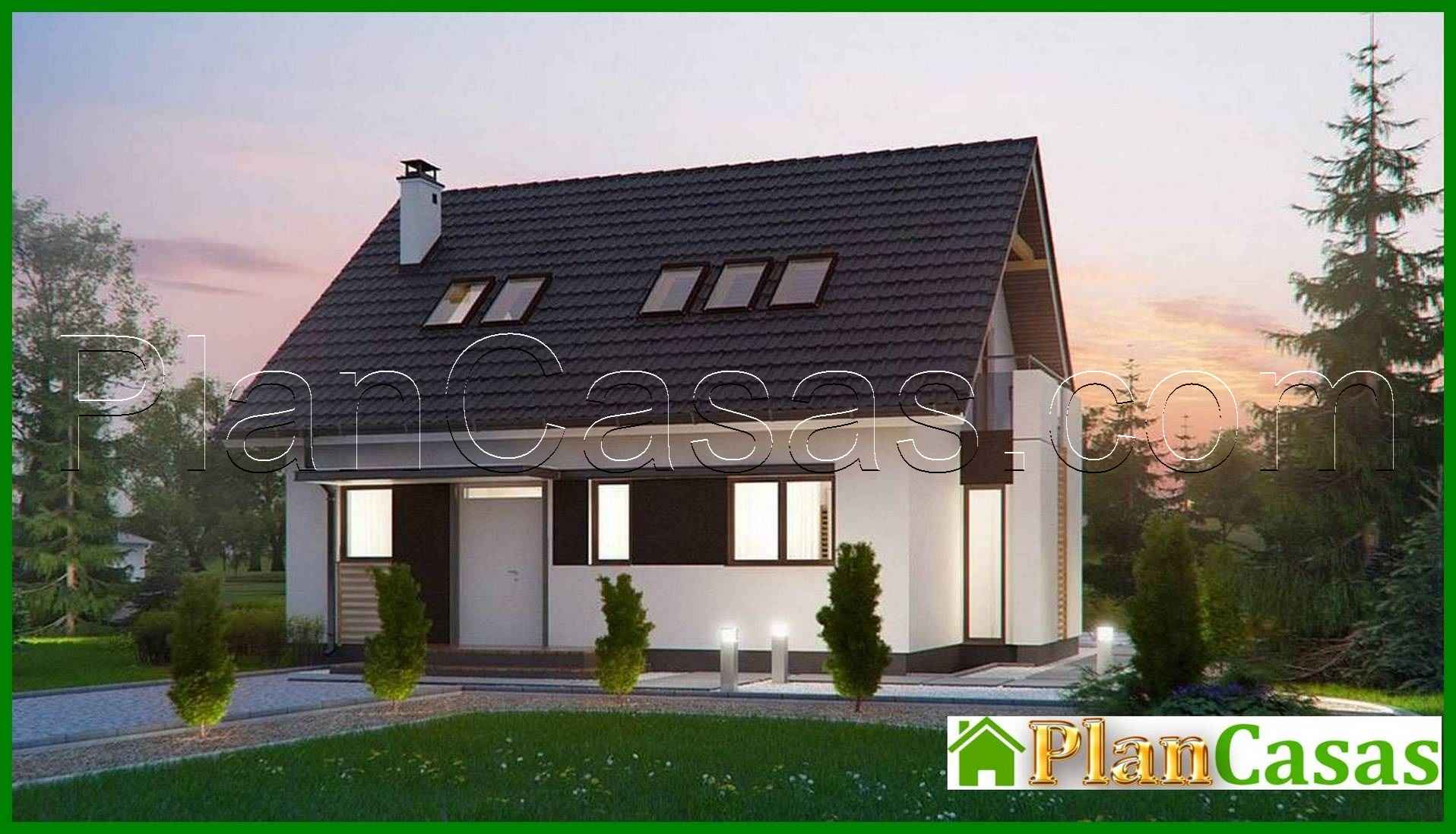 Galería de visualizaciones - Proyecto de una casa sencilla con techo a dos aguas