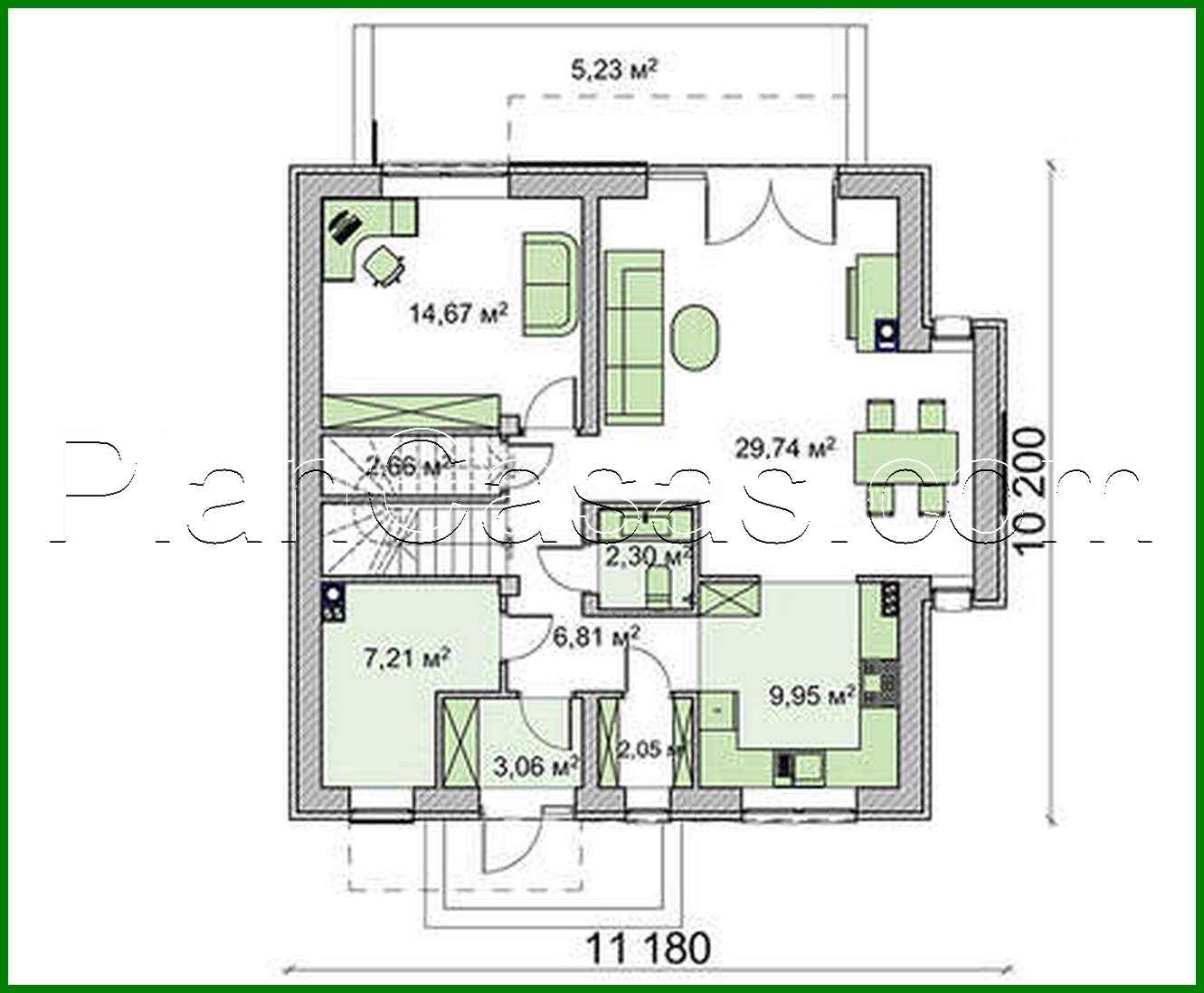 Galería de visualizaciones - Proyecto de una casa sencilla con techo a dos aguas