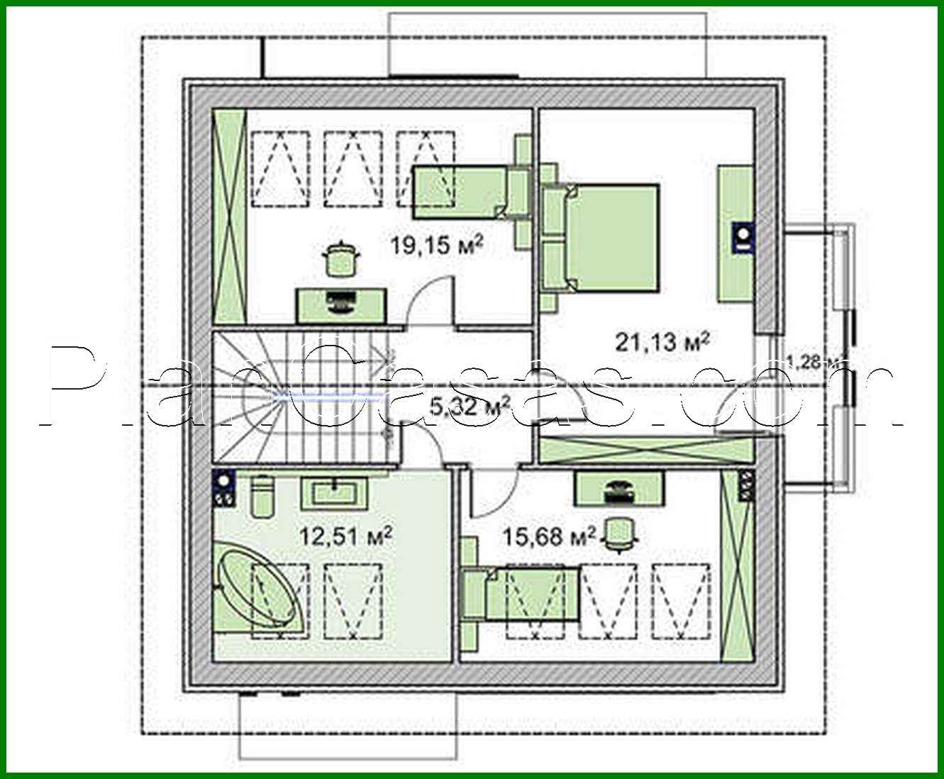 Galería de visualizaciones - Proyecto de una casa sencilla con techo a dos aguas