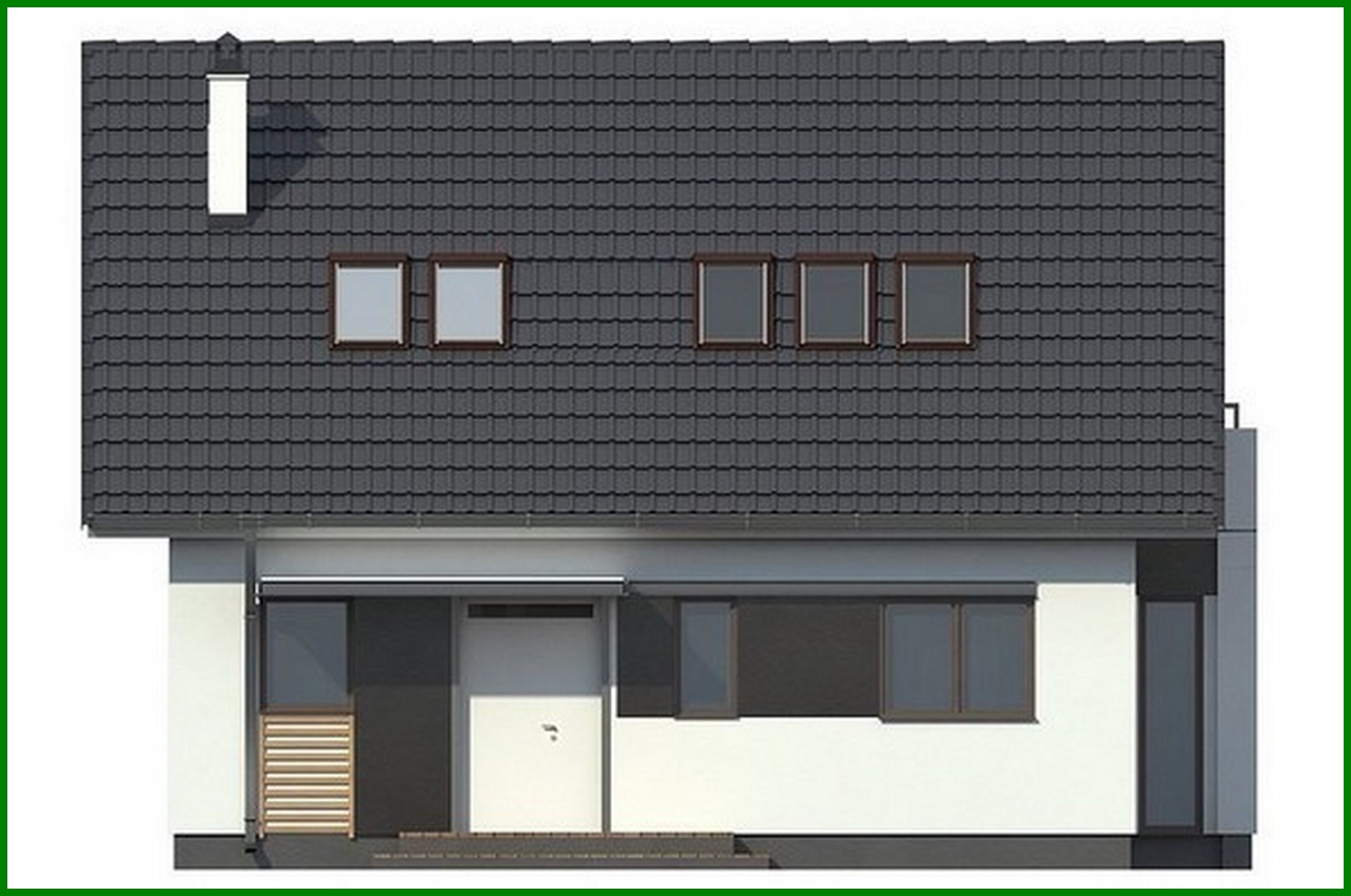 Galería de visualizaciones - Proyecto de una casa sencilla con techo a dos aguas