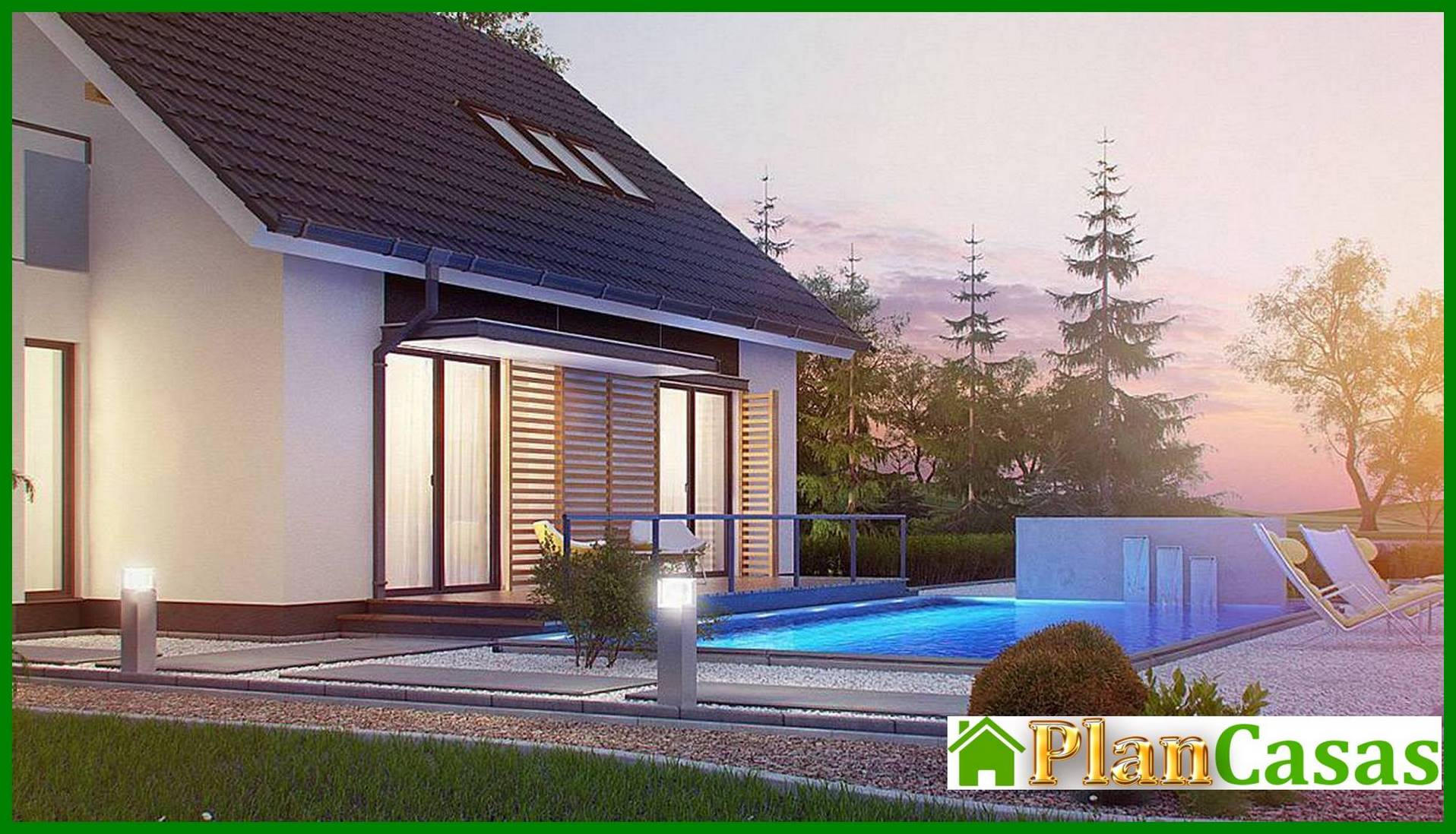 Galería de visualizaciones - Proyecto de una casa sencilla con techo a dos aguas