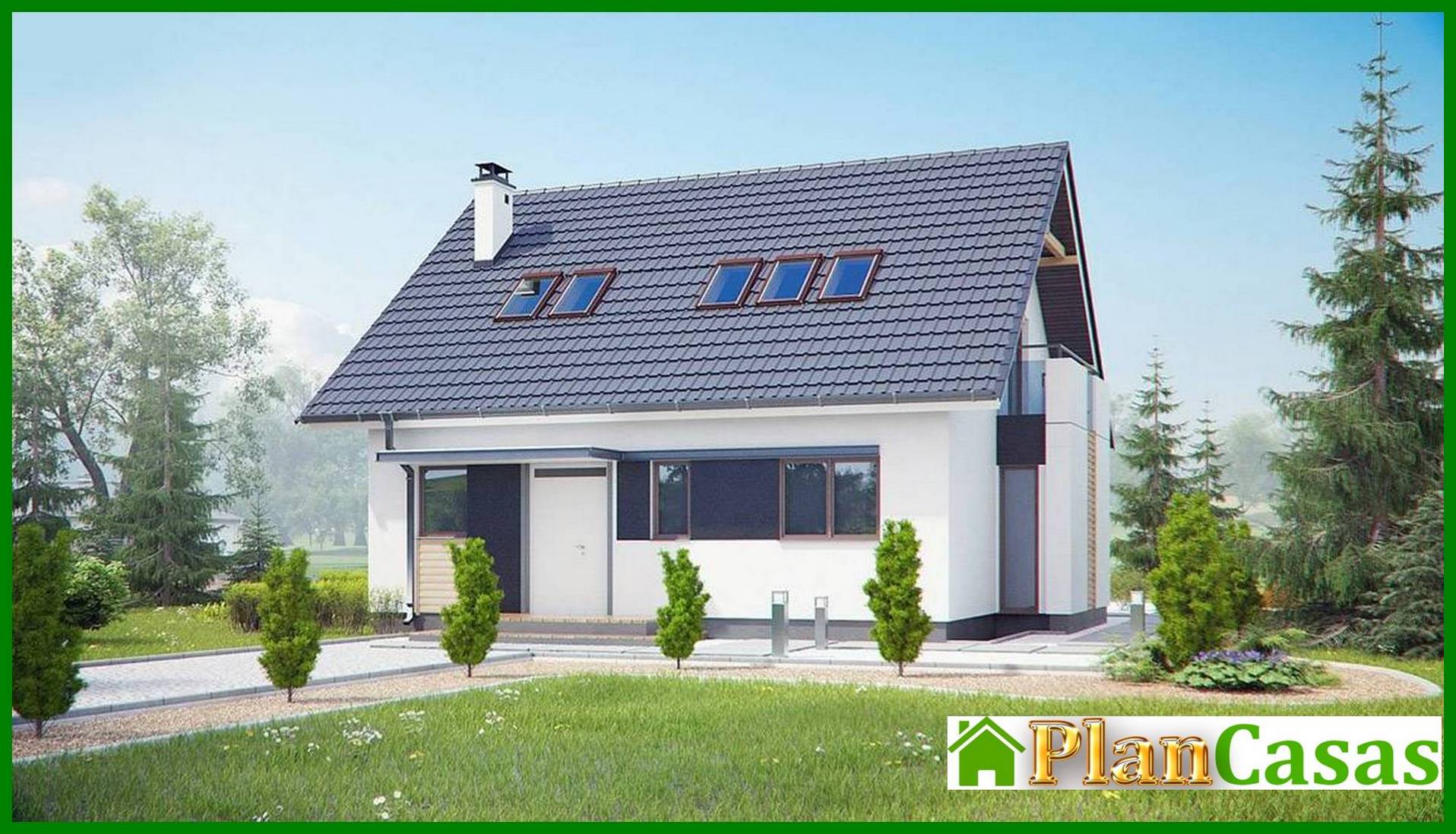 Galería de visualizaciones - Proyecto de una casa sencilla con techo a dos aguas