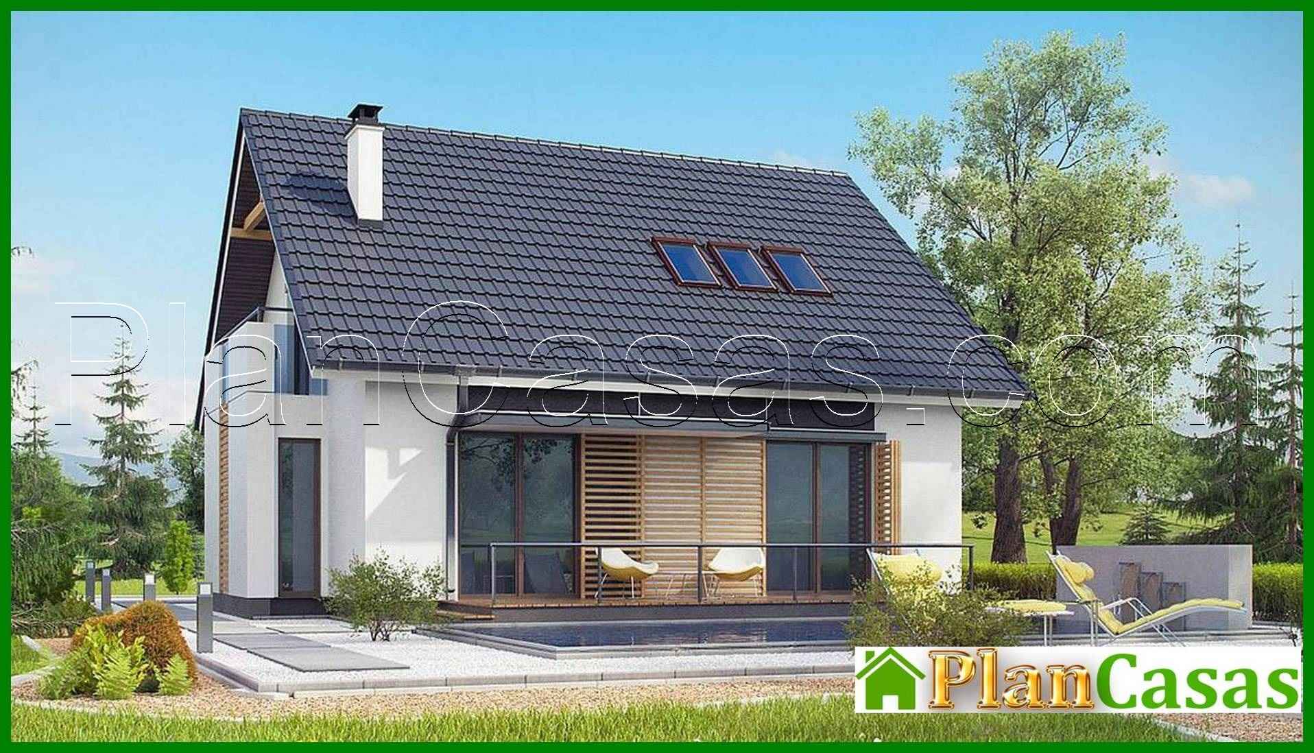 Galería de visualizaciones - Proyecto de una casa sencilla con techo a dos aguas