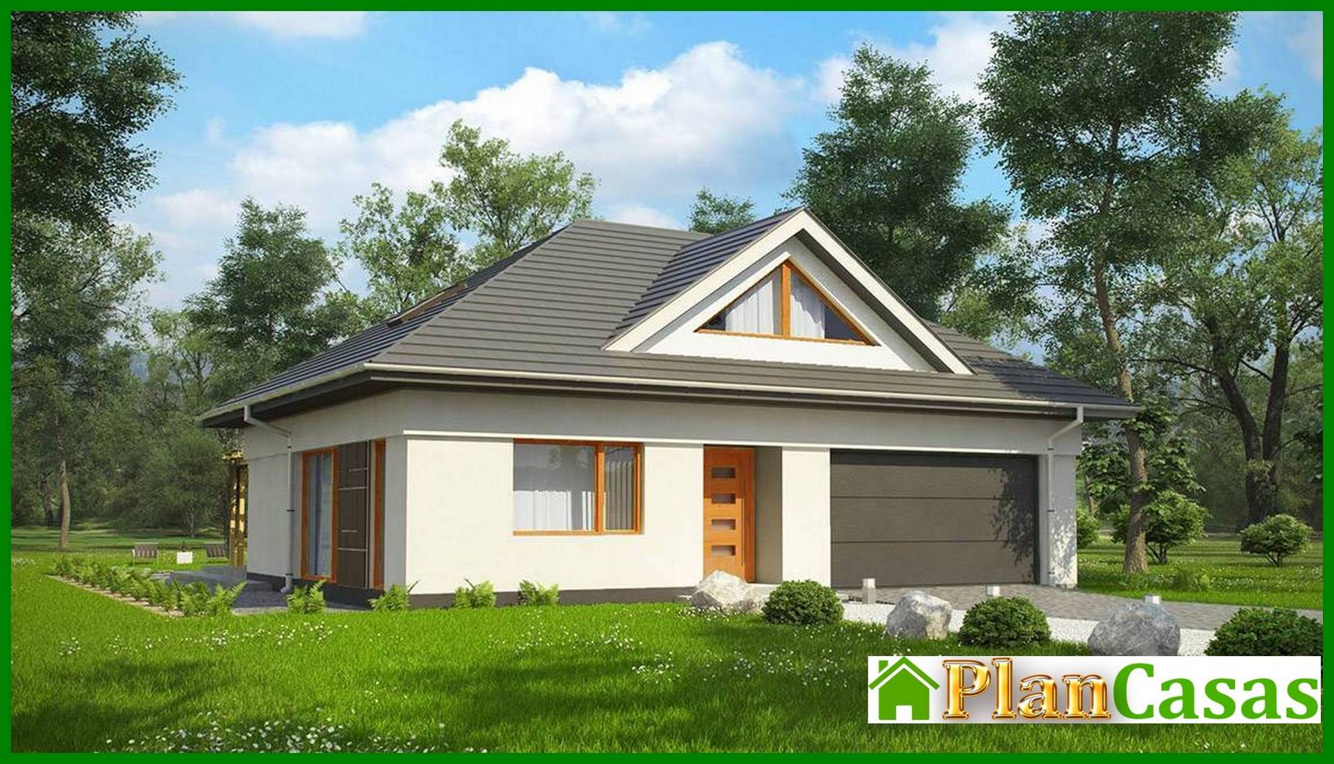 Visualization gallery - House project with front windows in the attic