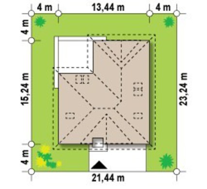 Visualization gallery - House project with front windows in the attic