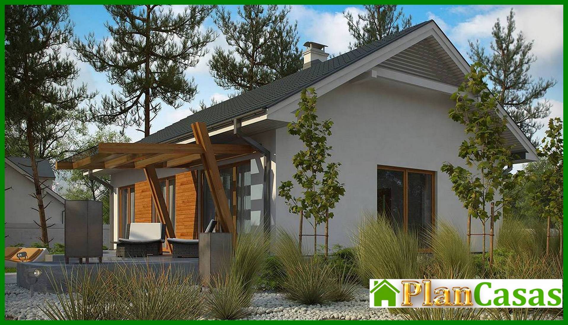 Galería de visualizaciones - Proyecto de una casa de una planta en estilo clásico