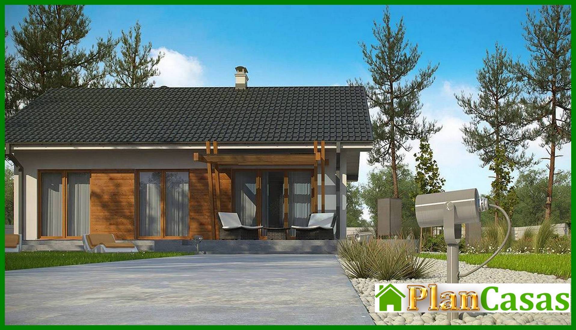 Galería de visualizaciones - Proyecto de una casa de una planta en estilo clásico