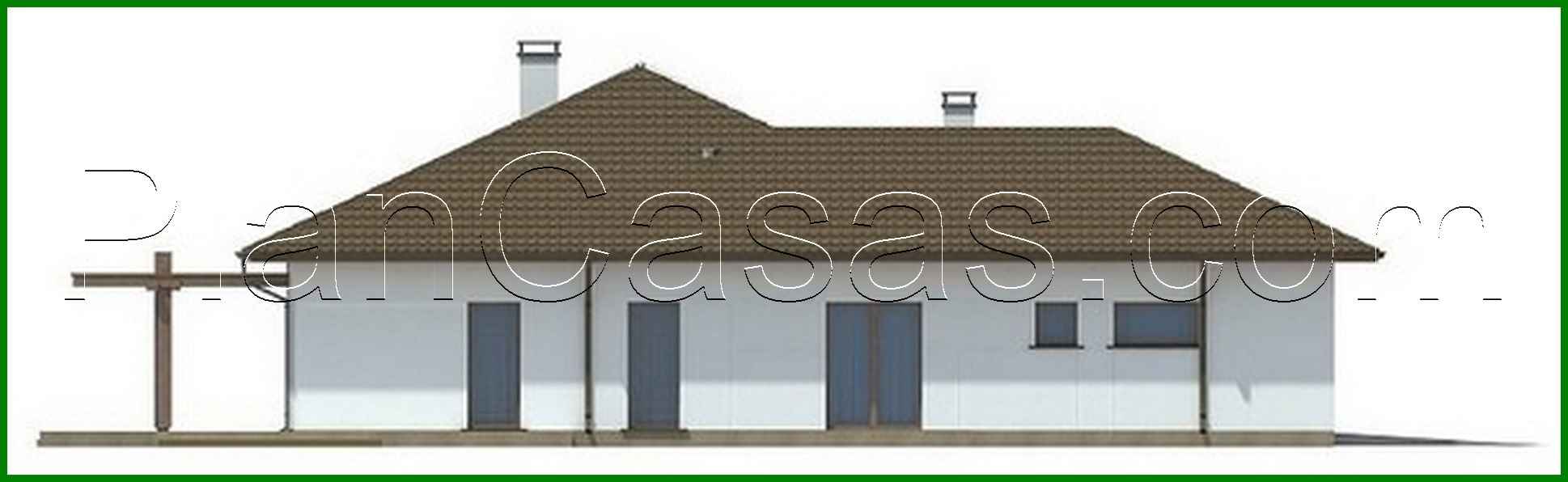 Galería de visualizaciones - Proyecto de una casa cómoda de una planta con garaje para dos coches