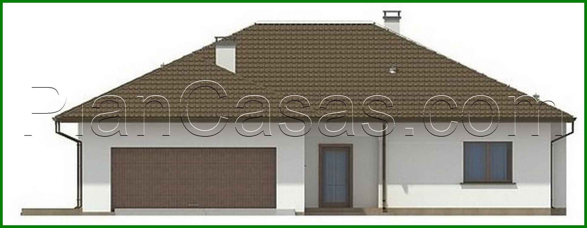 Galería de visualizaciones - Proyecto de una casa cómoda de una planta con garaje para dos coches