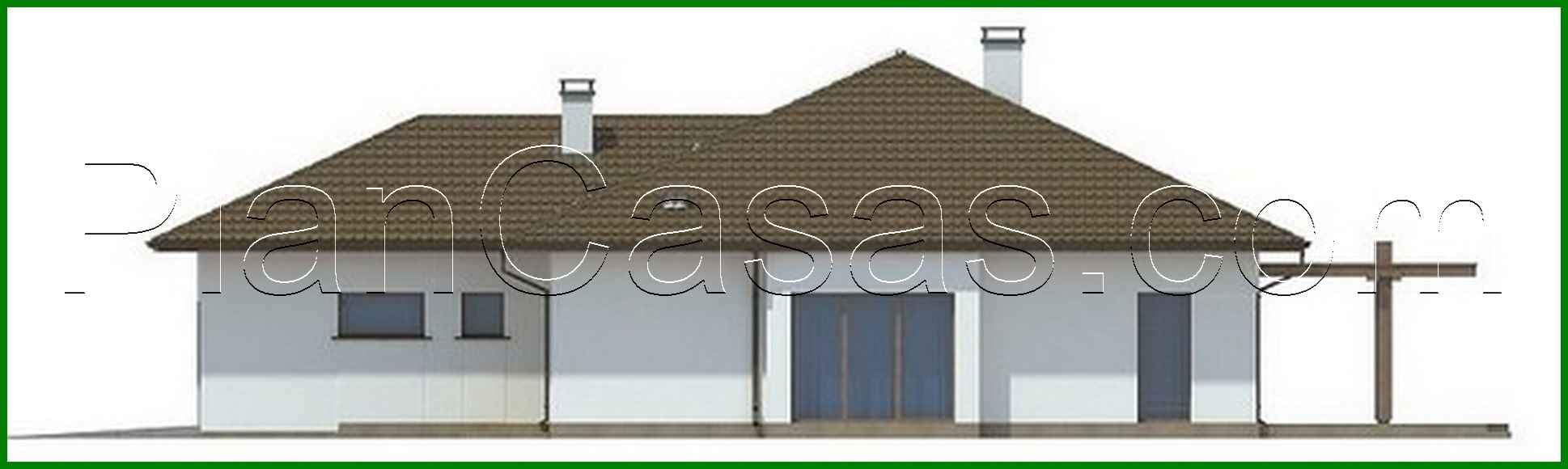 Galería de visualizaciones - Proyecto de una casa cómoda de una planta con garaje para dos coches