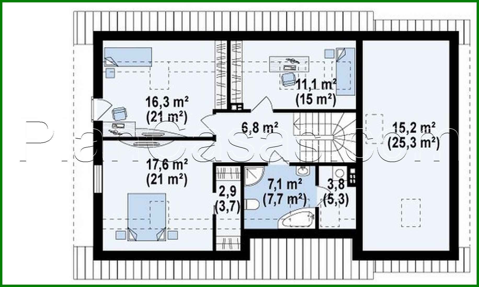 Galería de visualizaciones - Proyecto de una casa con techo a dos aguas y garaje