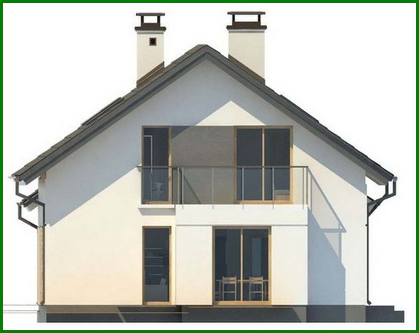 Galería de visualizaciones - Proyecto de una casa con techo a dos aguas y garaje