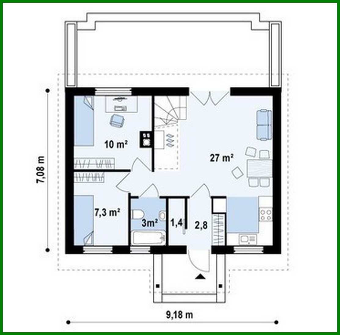 Visualization gallery - The project of a classic house with a gable roof