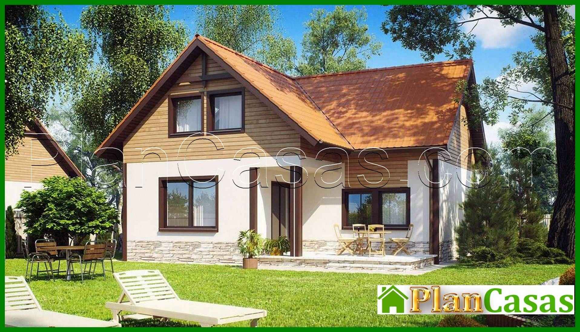 A project of a country house with an attic for a small plot