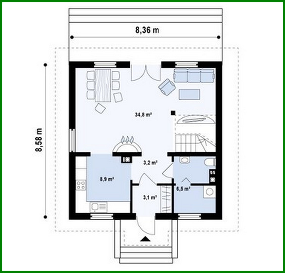 Galería de visualizaciones - Proyecto de una casa clásica y ordenada con techo a dos aguas