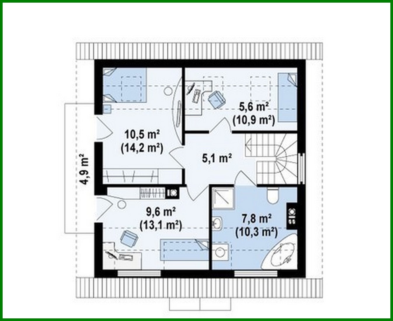 Galería de visualizaciones - Proyecto de una casa clásica y ordenada con techo a dos aguas