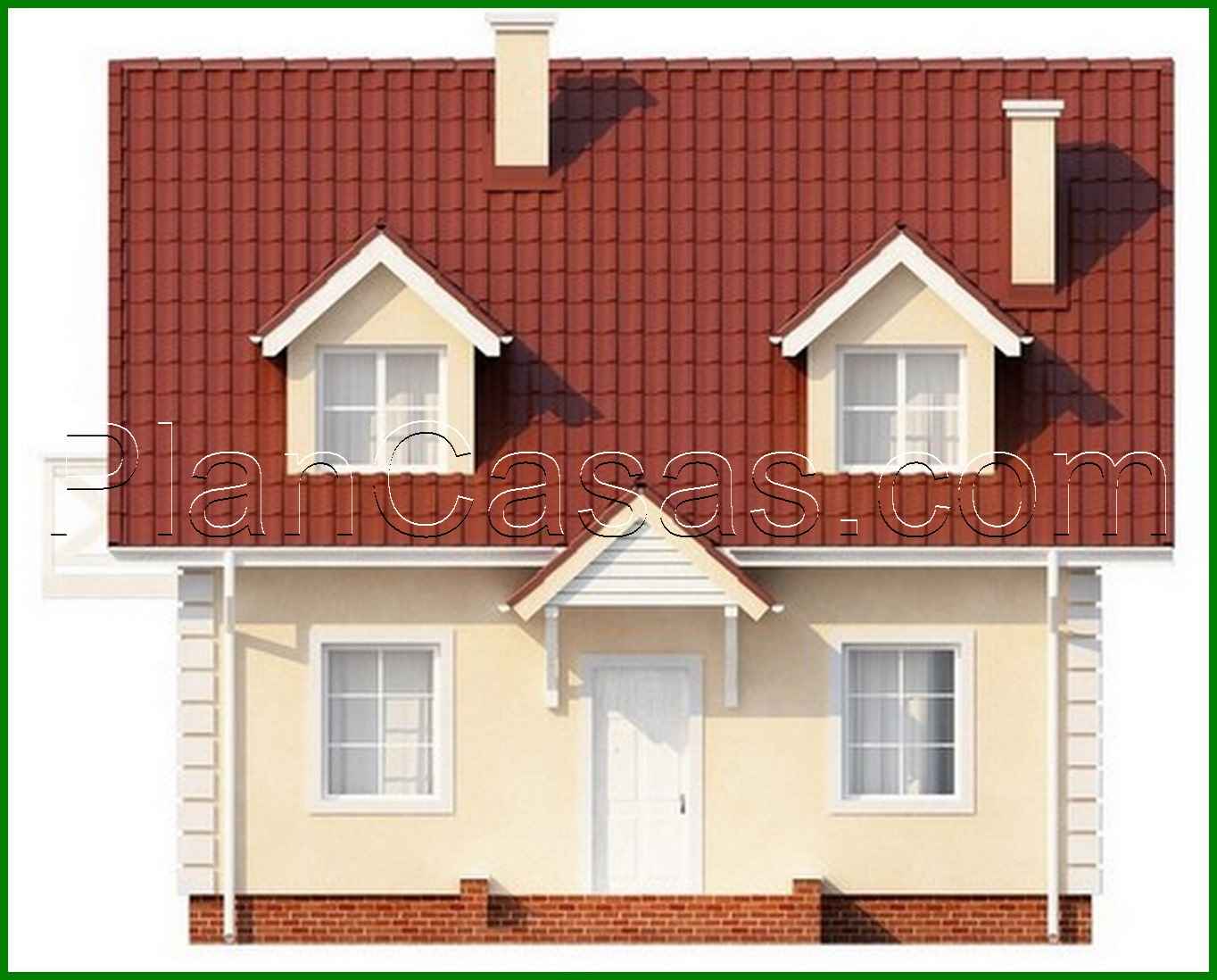 Galería de visualizaciones - Proyecto de una casa clásica y ordenada con techo a dos aguas