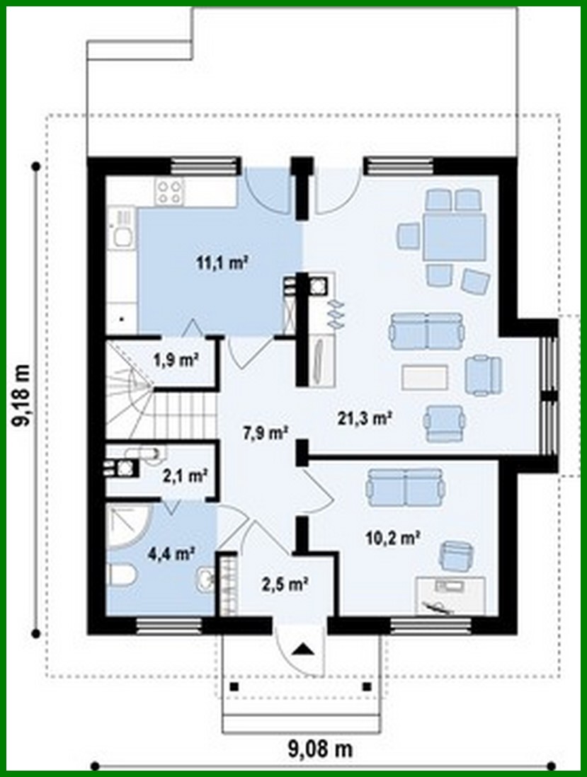 Galería de visualizaciones - Proyecto de una casa pequeña con una oficina en la planta baja