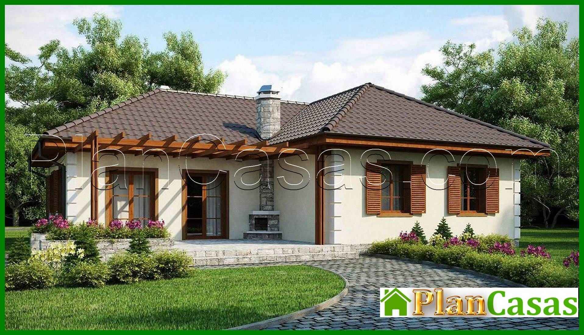 The project of a one-story house with a room for the attic