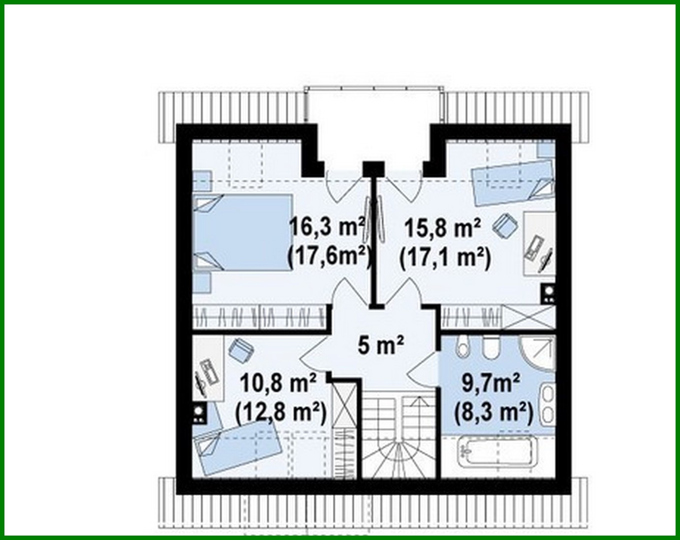 Galería de visualizaciones - Proyecto de casa con ático, balcón y cocina con salida al jardín