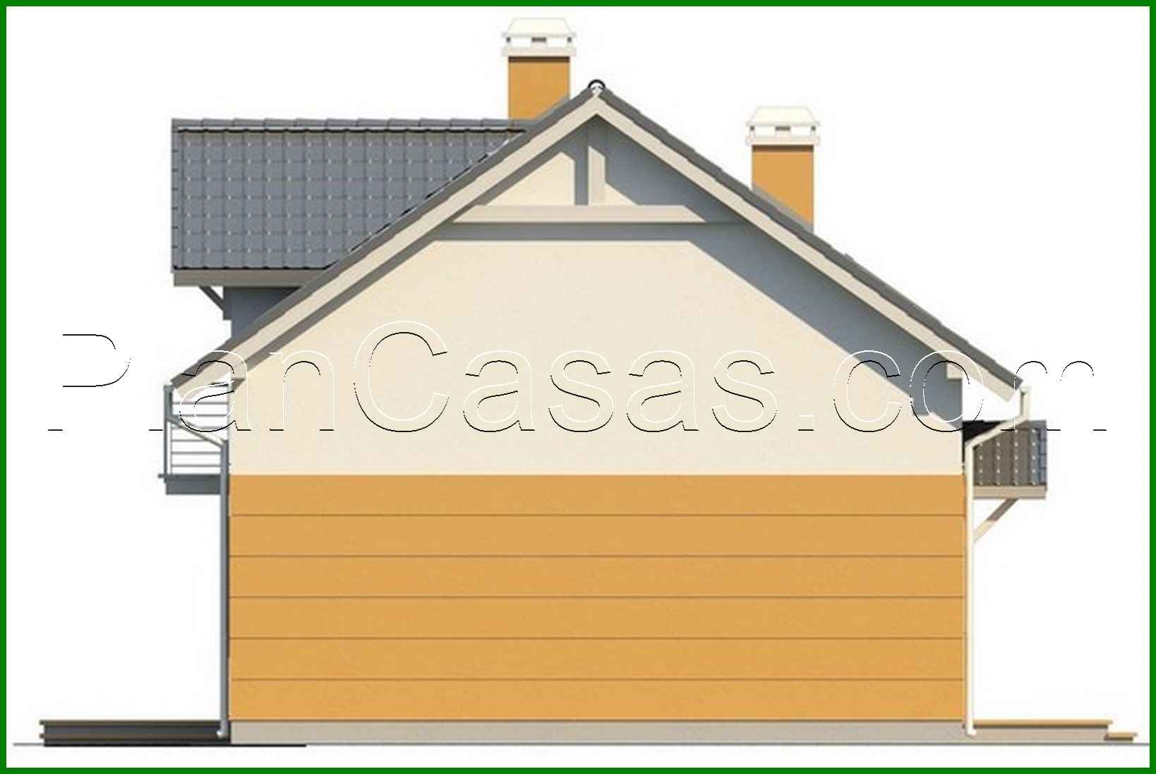 Galería de visualizaciones - Proyecto de casa con ático, balcón y cocina con salida al jardín