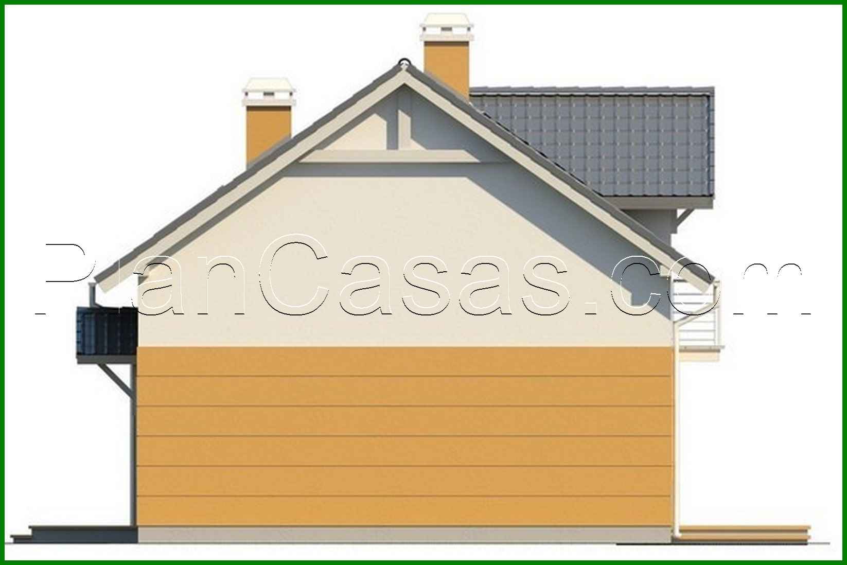 Galería de visualizaciones - Proyecto de casa con ático, balcón y cocina con salida al jardín