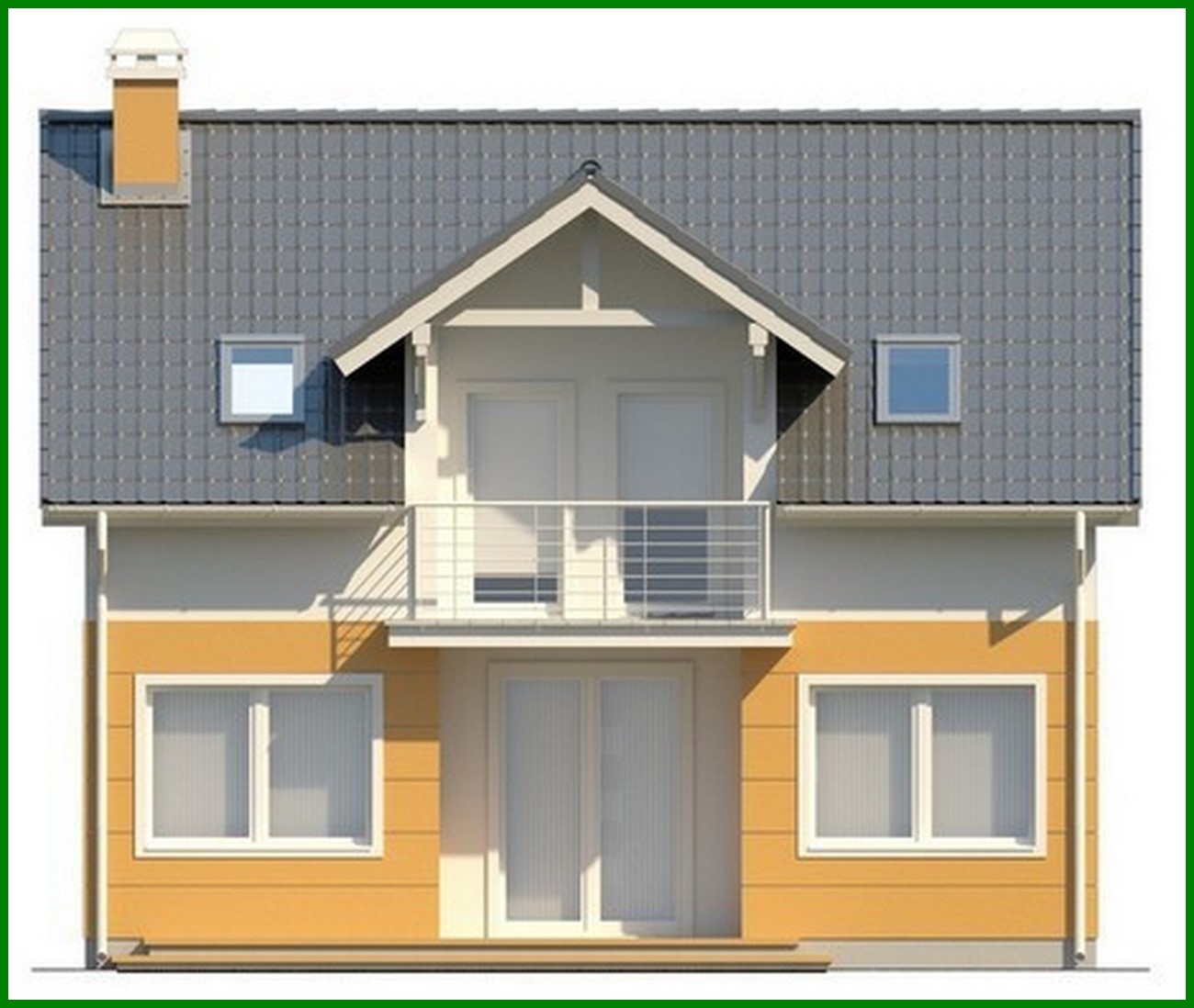 Galería de visualizaciones - Proyecto de casa con ático, balcón y cocina con salida al jardín