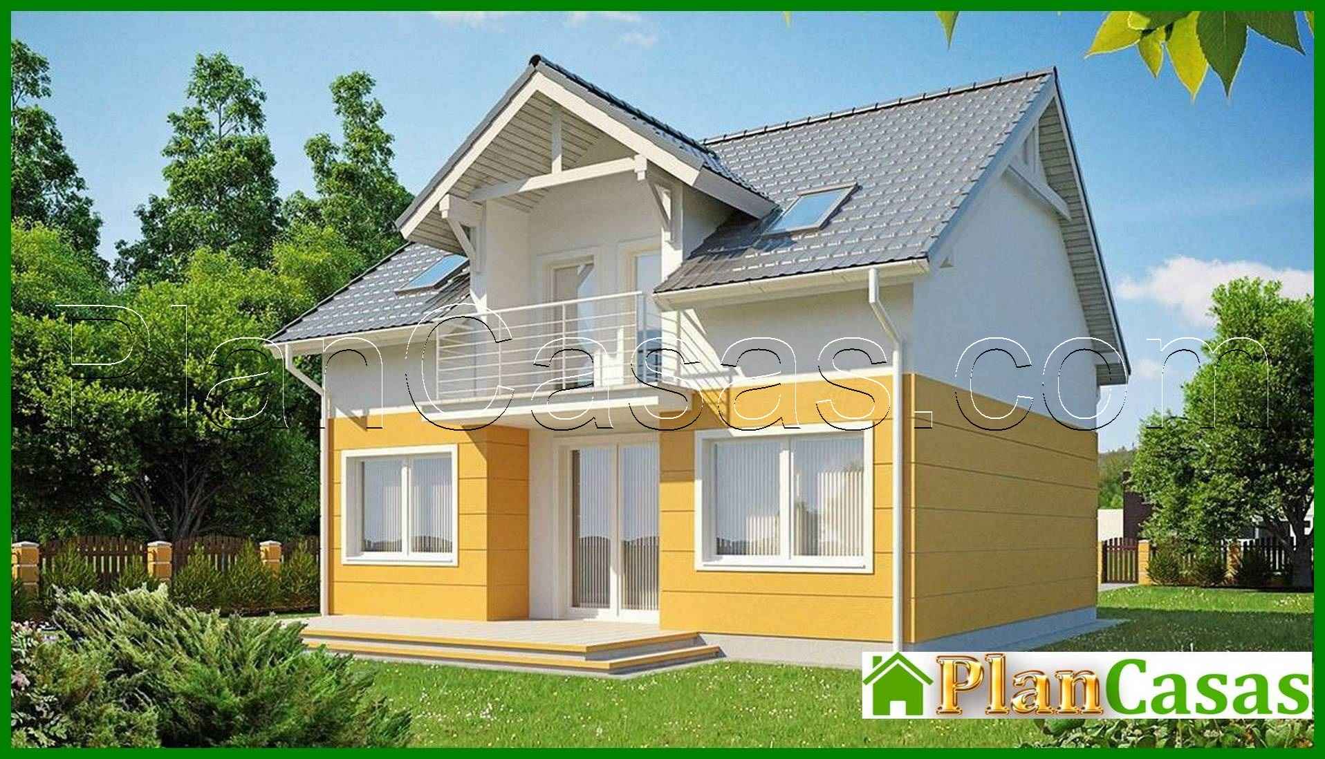 Proyecto de casa con ático, balcón y cocina con salida al jardín