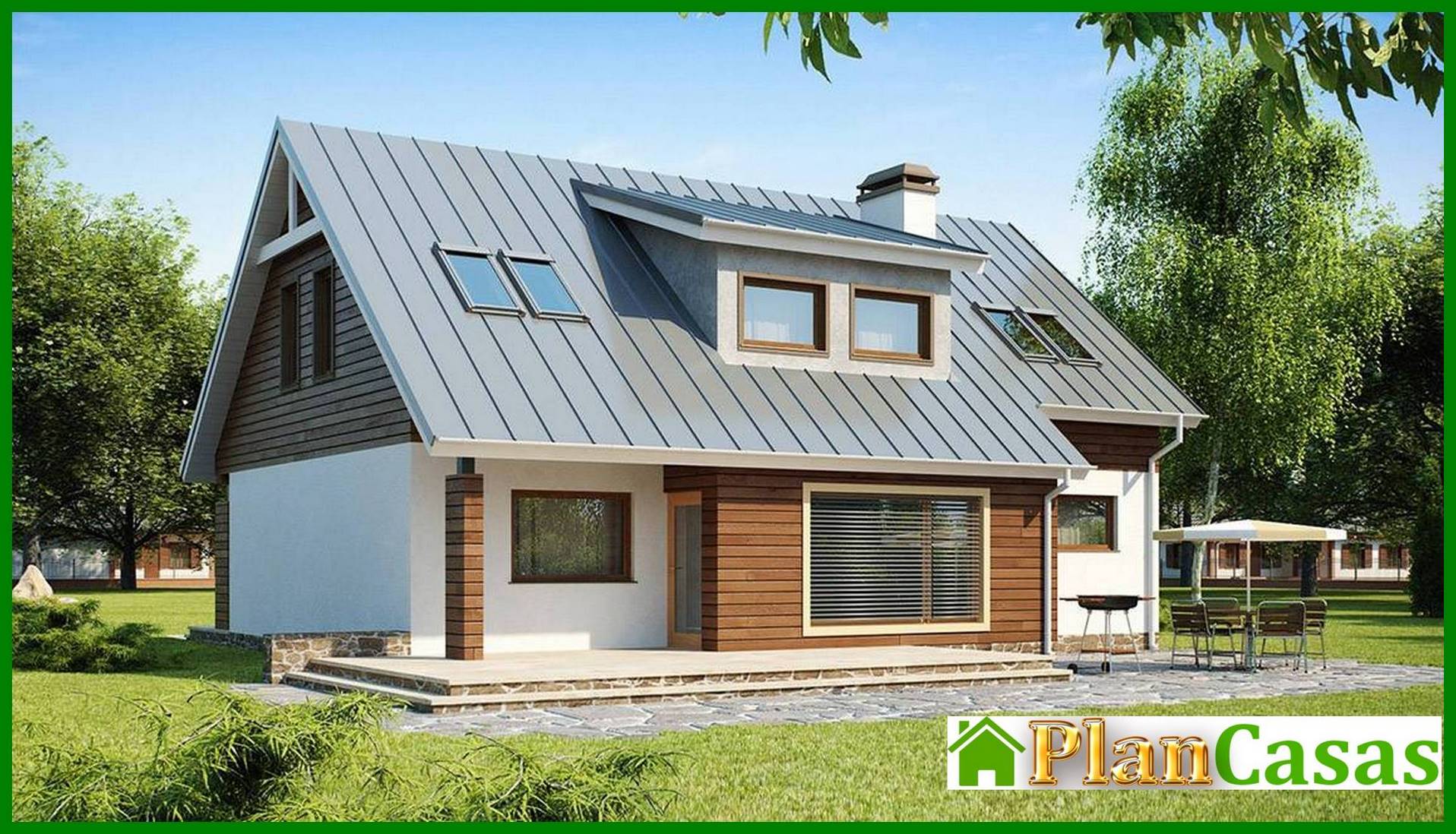 House project with an attic and an additional bedroom on the ground floor