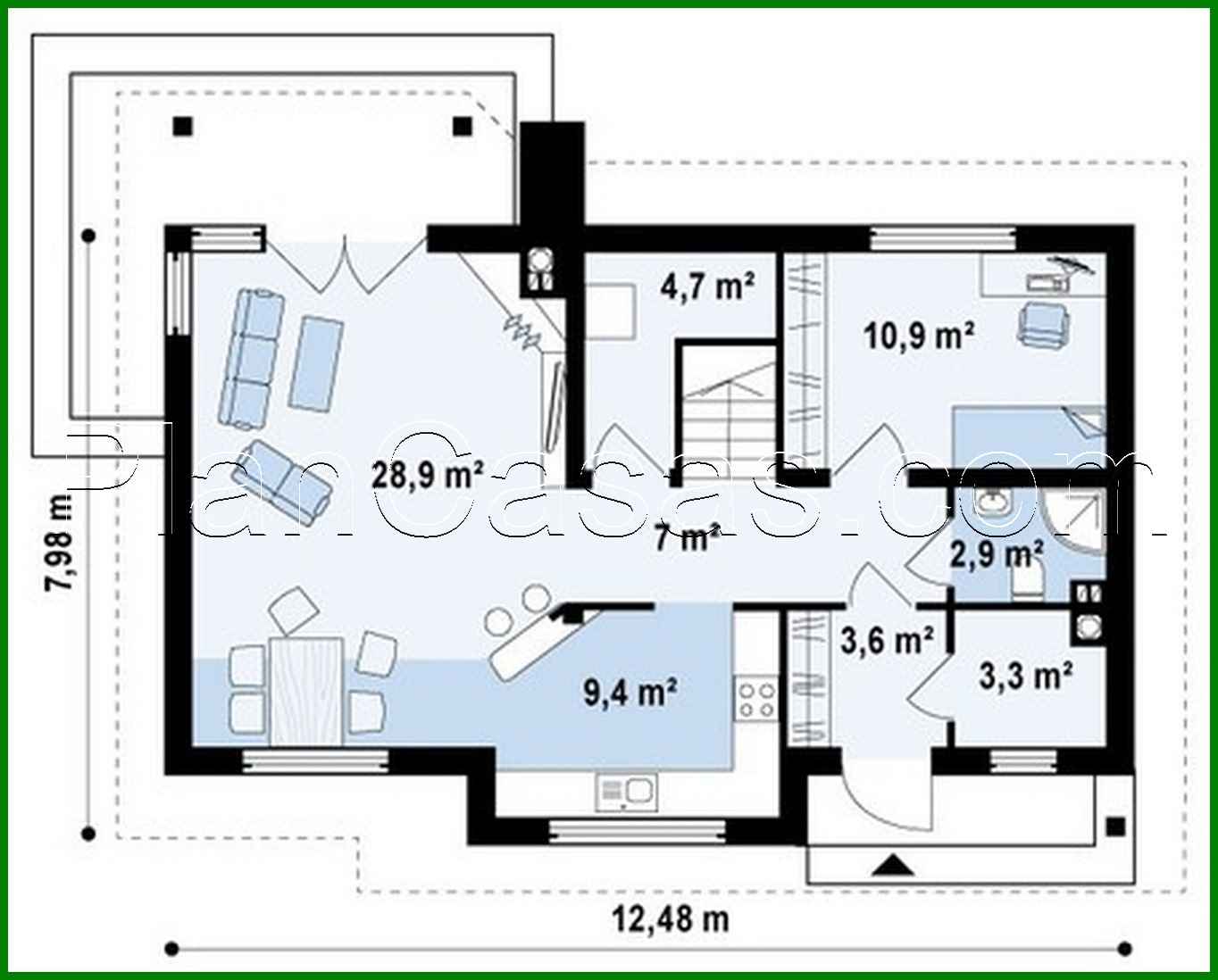 Galería de visualizaciones - Proyecto de una casa clásica con una habitación en la planta baja