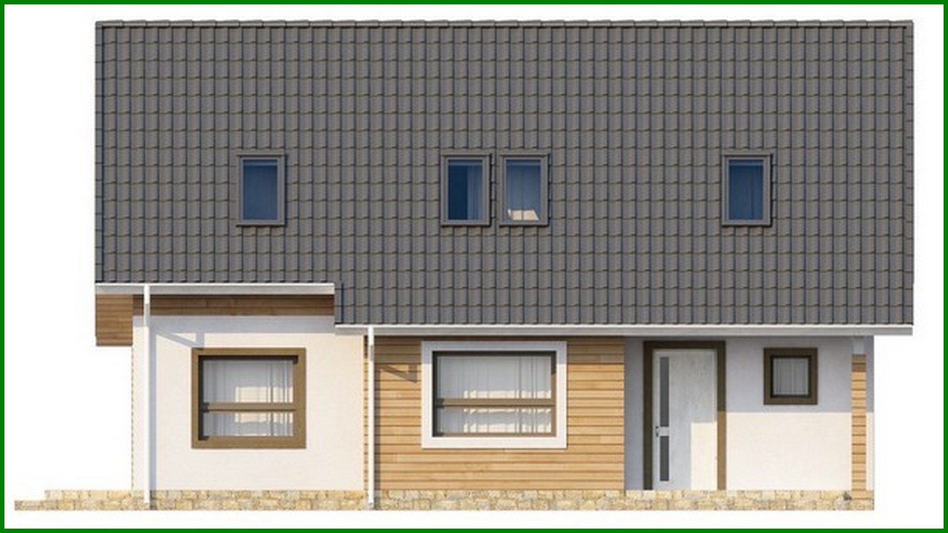 Galería de visualizaciones - Proyecto de una casa clásica con una habitación en la planta baja