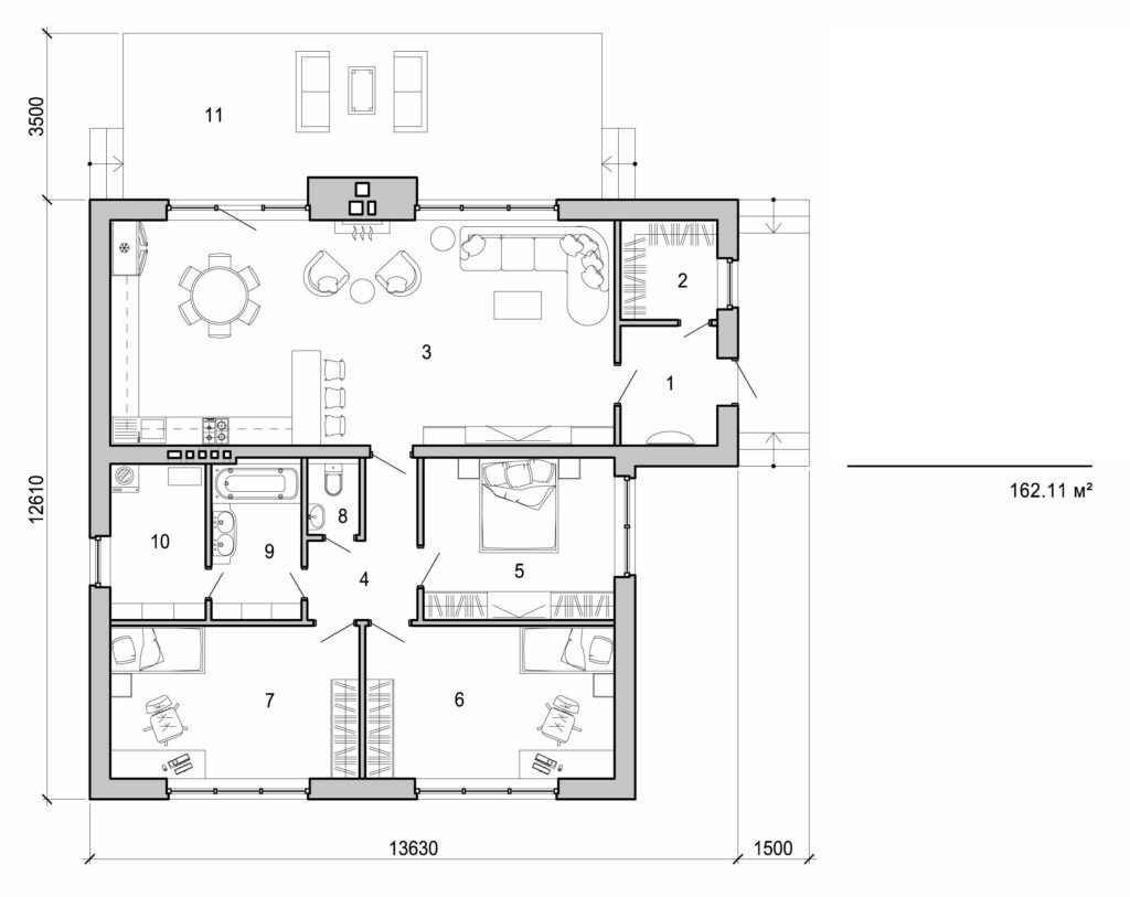 Galería de visualizaciones - Casa de una planta