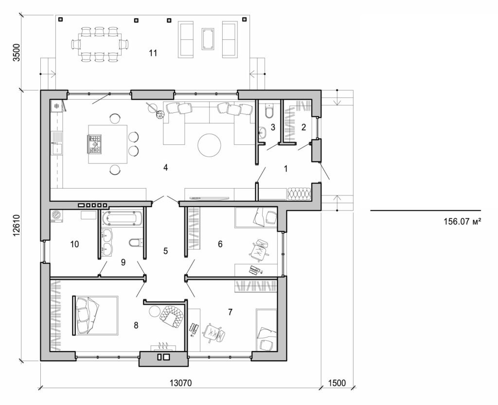 Galería de visualizaciones - Casa de una planta
