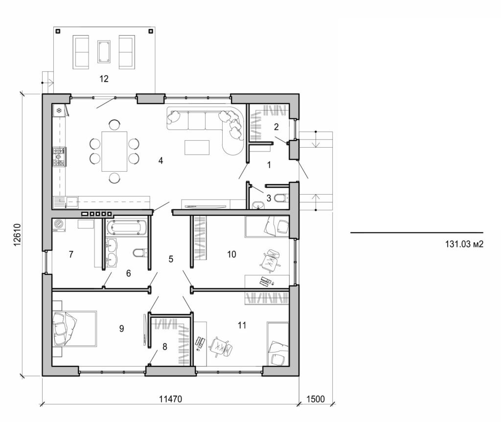 Galería de visualizaciones - Casa de una planta