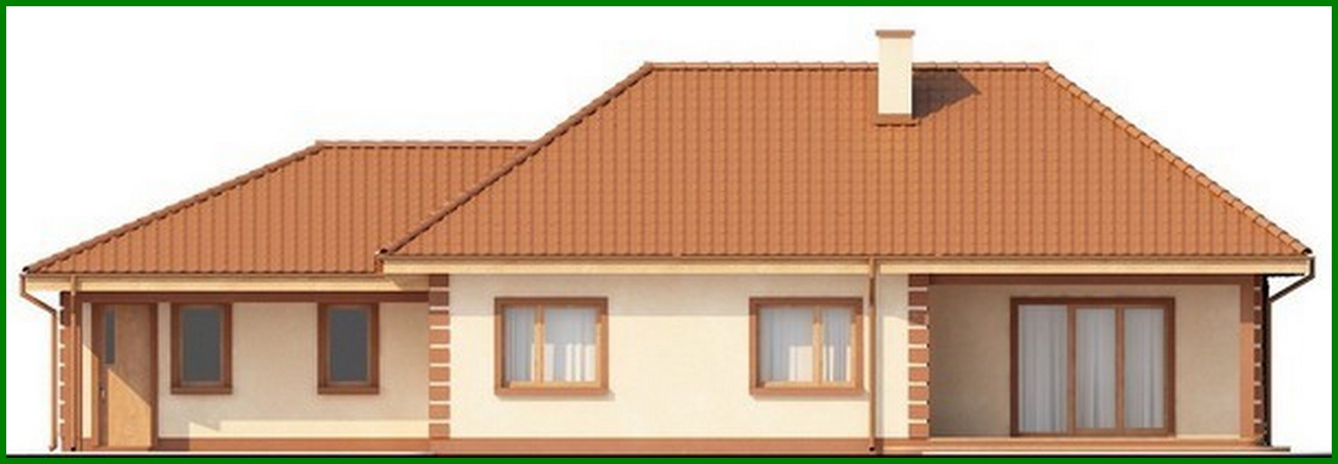 Galería de visualizaciones - Proyecto de una casa de una planta con garaje clásico para dos coches