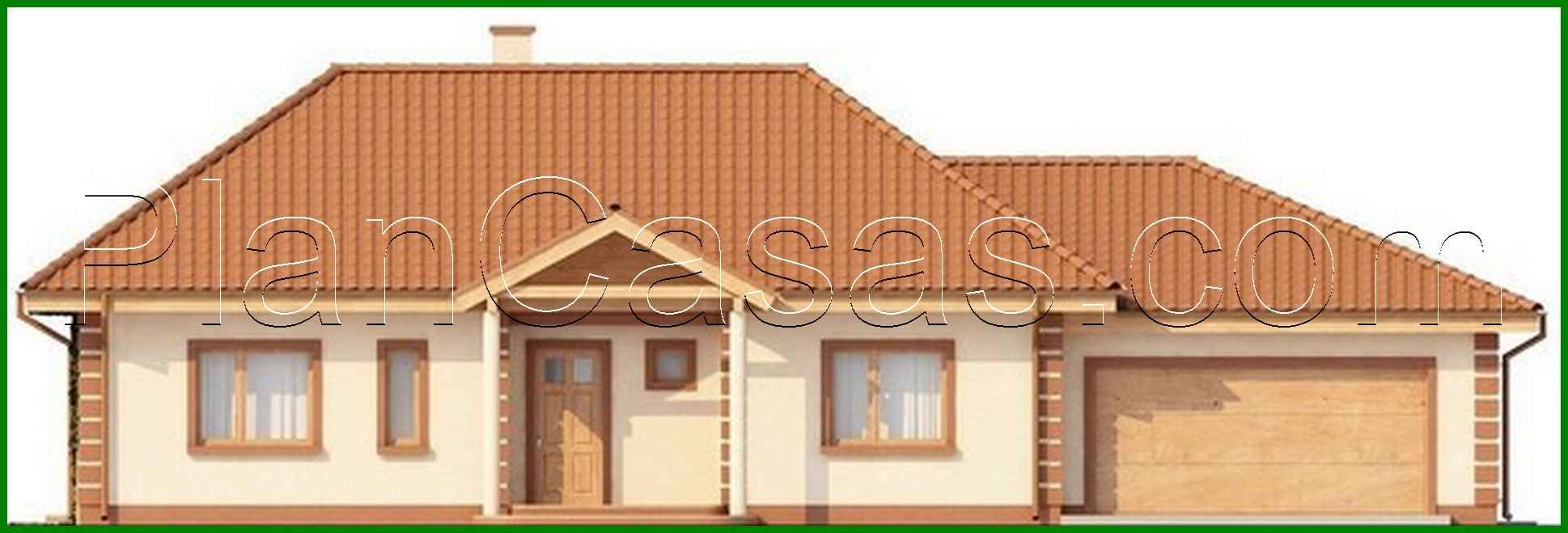 Galería de visualizaciones - Proyecto de una casa de una planta con garaje clásico para dos coches