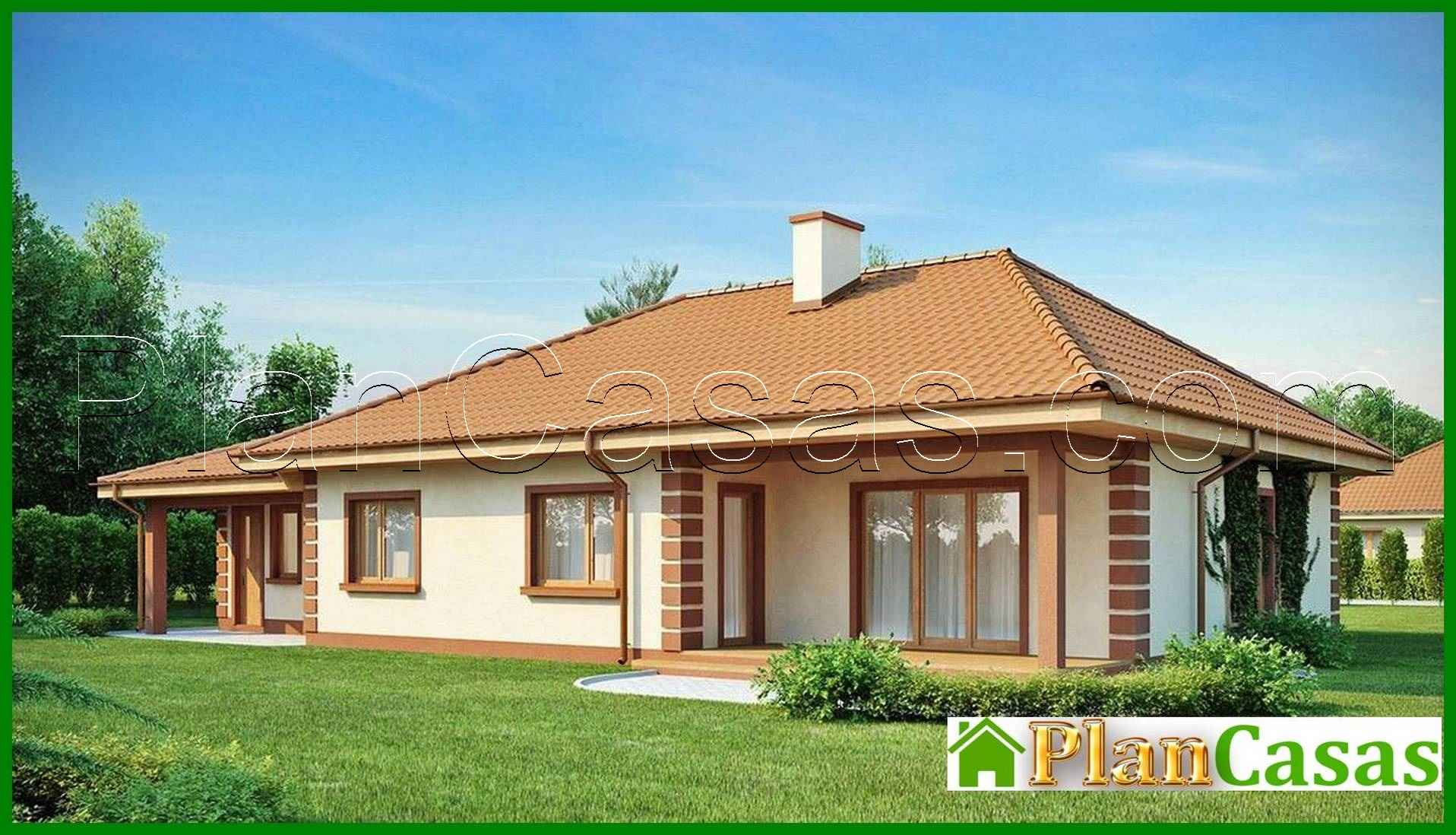 Galería de visualizaciones - Proyecto de una casa de una planta con garaje clásico para dos coches