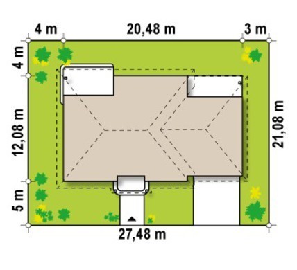 Galería de visualizaciones - Proyecto de una casa de una planta con garaje clásico para dos coches