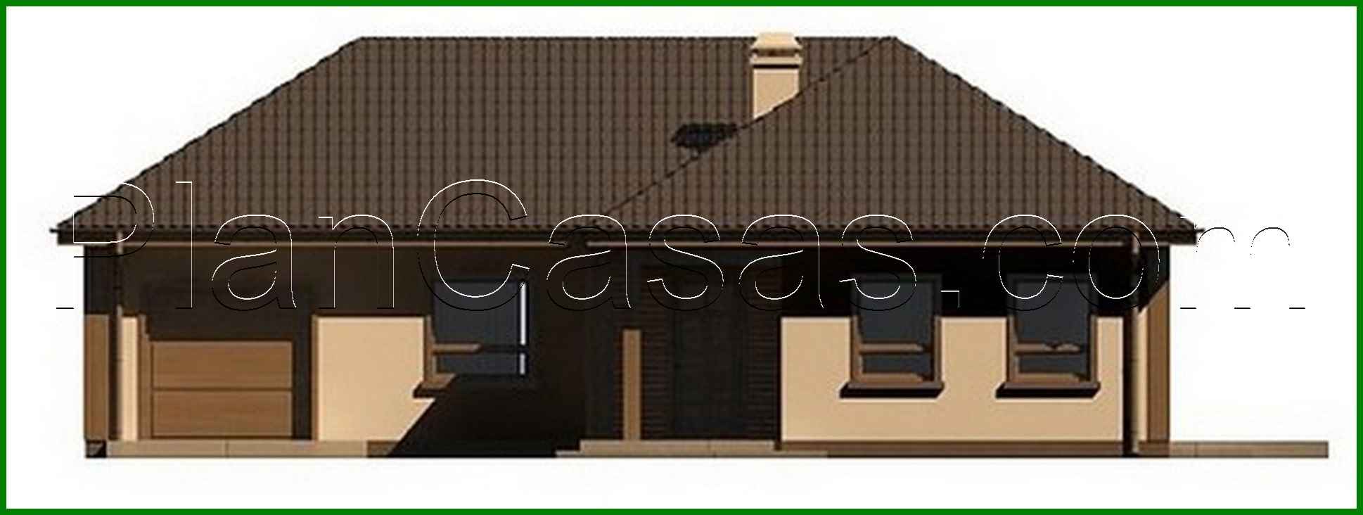 Galería de visualizaciones - Proyecto de una casa moderna y elegante de una planta con garaje