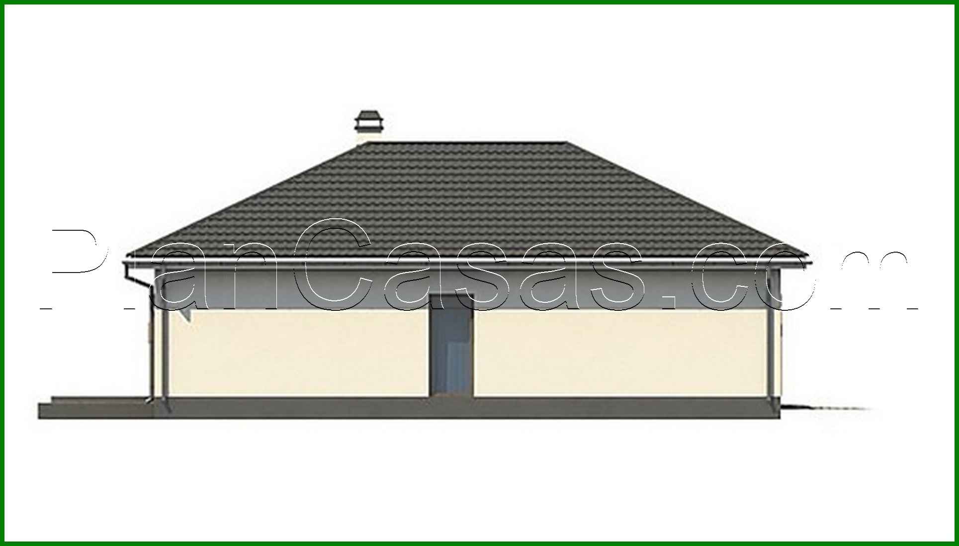 Visualization gallery - Project of a stylish one-story house with a large garage for 2 cars